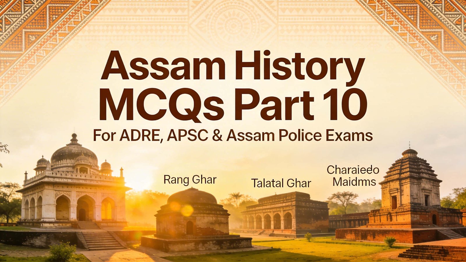 Assam History MCQs in English and Assamese for ADRE APSC Assam Police preparation