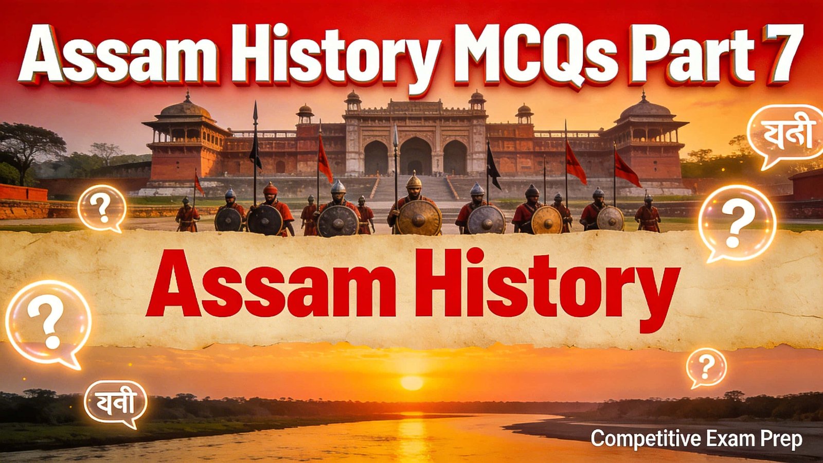 Assam History MCQ quiz in English and Assamese for ADRE APSC Assam Police exam preparation