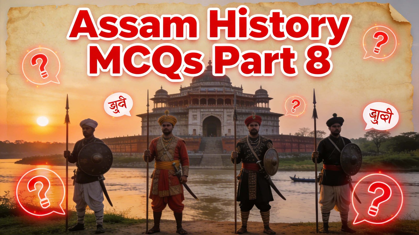 Assam History MCQ quiz in English and Assamese for ADRE APSC Assam Police preparation