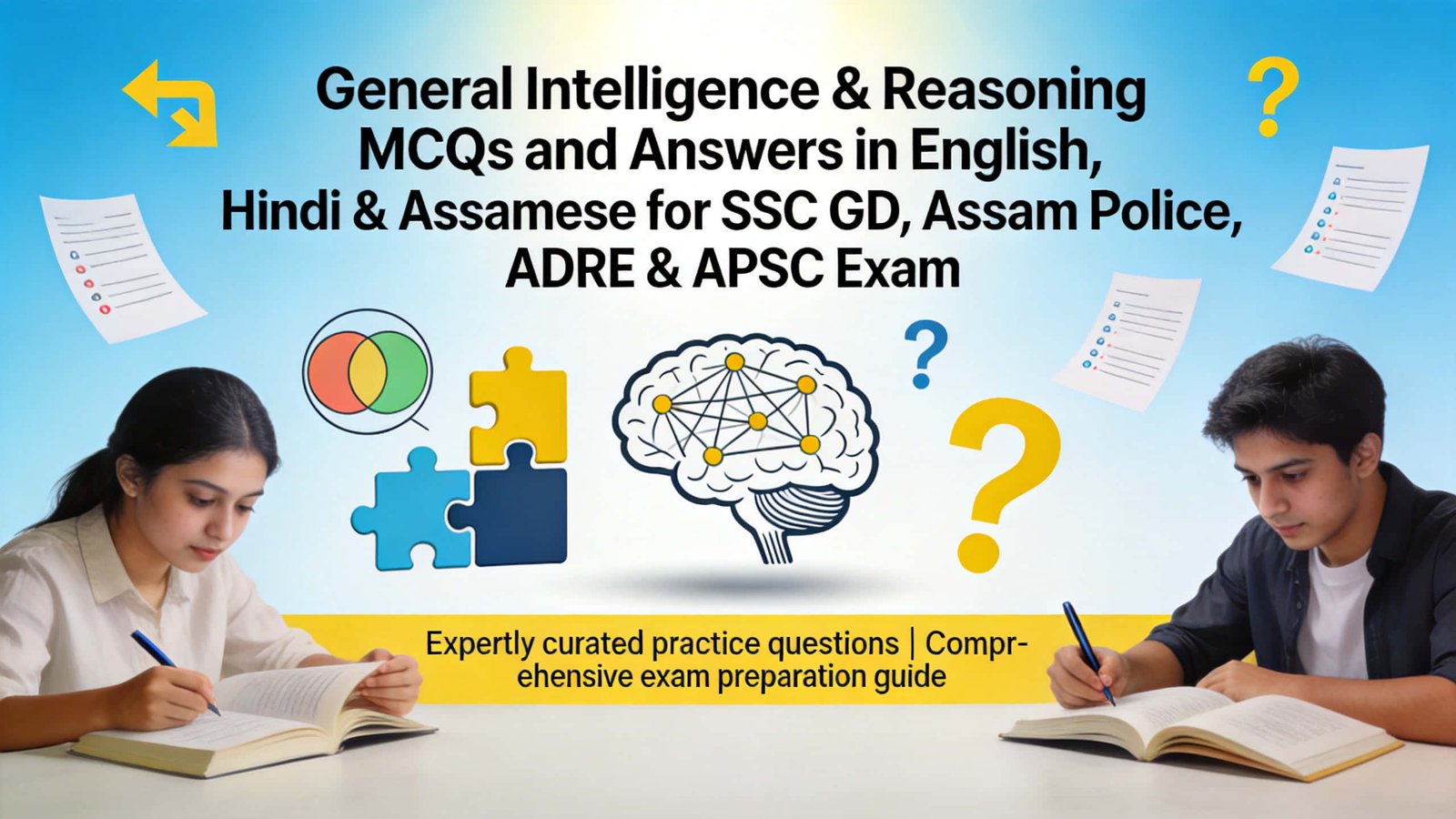General Intelligence and Reasoning MCQs practice questions in English Hindi Assamese for SSC GD Assam Police ADRE APSC preparation