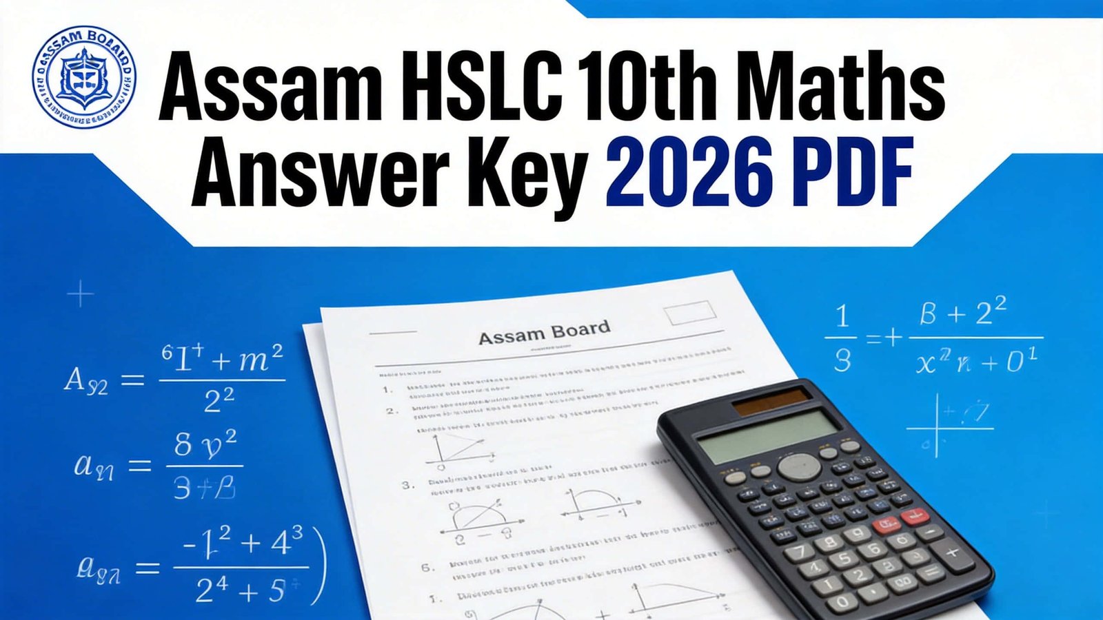 Assam HSLC 10th Maths Answer Key 2026 PDF Download