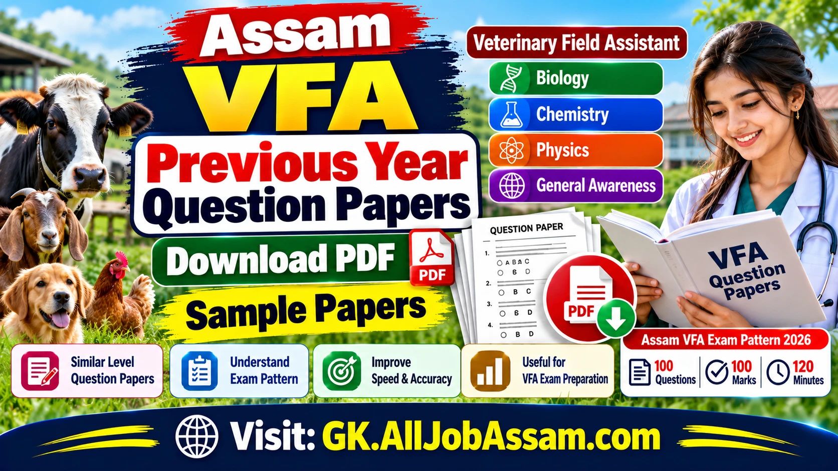 Assam VFA Previous Year Question Papers 2026 and sample papers PDF