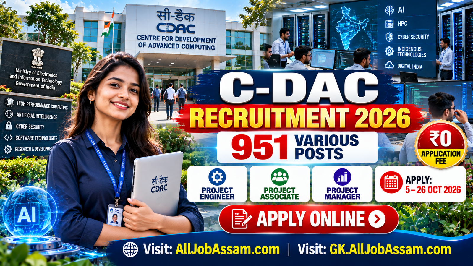 C-DAC Recruitment 2026 – 951 Various Posts Apply Online